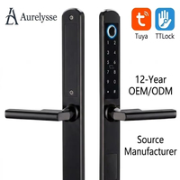 Cerradura Inteligente para Puerta de Madera Aurelysse de Alta Seguridad, con Huella Dactilar Biométrica, Contraseña, Tarjeta IC, Llave, Desbloqueo, Almacenamiento en la Nube, OEM, ODM