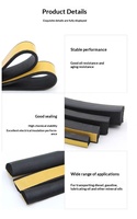 Junta de Espuma EPDM Plana Autoadhesiva Tipo D de la Marca ZXQ, Tira de Sellado de Goma Redonda y Cuadrada, Corte Personalizable