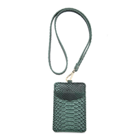 Nouvelle mode porte-carte d'identité en cuir PU Crocodile Bus Badge lanière carte pochette portefeuille cou sangle Clip fermeture pour cartes de crédit