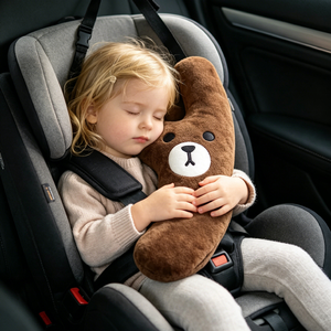 Coussin de voiture pliable pour enfants en chenille et coton perlé, multifonctionnel pour <span class=keywords><strong>siège</strong></span> arrière, idéal pour dormir - Product Image 5