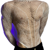 Lingerie sexy pour homme Halloween, tenue en résille, lingerie coquette et amusante, vêtement une pièce, style abstinence
