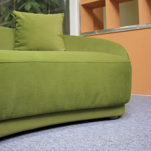 ग्रीन मून आकार घुमावदार सोफे आधा गोल फर्नीचर सोफे ने आधुनिक लक्जरी कपड़े लिविंग रूम घर सोफा सेट किया - Product Image 5