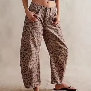 Jeans Anchos con Estampado de Leopardo, Estilo Hip-Hop, Personalizados, Tallas Grandes, Cintura Media, Corte Holgado, Nueva Llegada, Alta Calidad - Product Image 2