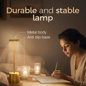 Lámpara de Mesa LED Inalámbrica al por Mayor, Lámpara de Escritorio Recargable Portátil, Lámpara de Cena Romántica Moderna de Lujo para Restaurante - Product Image 4