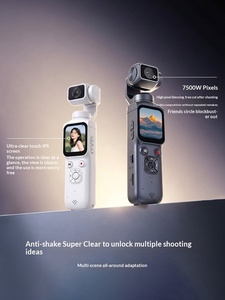 Caméra portable 4K CMOS avec stabilisateur, 75MP, pour vlogging et sport, caméscope numérique haute définition avec suivi IA et embellissement intelligent - Product Image 2