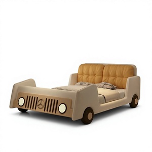 <span class=keywords><strong>Lit</strong></span> en cuir multifonctionnel <span class=keywords><strong>pour</strong></span> garçon avec barrière de sécurité, rangement et cadre en pin, design minimaliste - Product Image 1