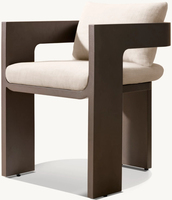 Ensemble de salle à manger en aluminium haut de gamme, fabriqué à la main, résistant aux intempéries, table et chaises de jardin avec coussins, mobilier de patio extérieur