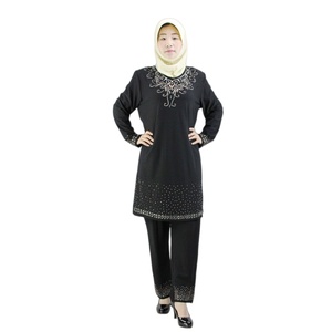 Wholesale <b>Plus</b> <b>Size</b> Islamic Clothing Set Featuring Open Abaya Long-Sleeved Modest Shirt and Matching Pants for Muslim Women - Product Image 1