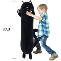 MorisMos Long Chat Corps Oreiller Grand Dessin Animé Animal En Peluche Jouet Doux Étreignant Oreiller Enfants Adultes Petite Amie Anniversaire