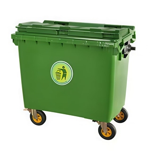 Flat Lid Plastic Garbage Waste Bin Covers <strong>Outside</strong> Mobile 1100 Liter Outdoor <strong>Trash</strong> Can <strong>Storage</strong> Container for Park Street Use - Product Image 6