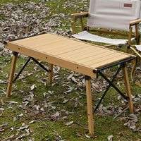 Table de camping pliable multifonctionnelle d'extérieur, table tactique IGT en alliage d'aluminium à grain de bois, portable