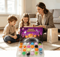 Calendrier de compte à rebours d'Halloween 2026 : Boîte mystère de jouets anti-stress Squishy Poke Fidget, cadeau surprise pour enfants