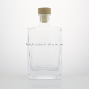 Offre Spéciale – Bouteille en Verre Carrée Plate de 200 ml (20 cl) pour Tequila, Liqueur, Whisky, Rhum, Vodka, <span class=keywords><strong>Spiritueux</strong></span> <span class=keywords><strong>et</strong></span> Café Infusé à Froid avec Bouchon en Liège - Product Image 2