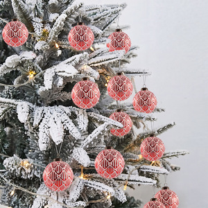 Vintage 8cm Weihnachtskugeln 12er-Set, Hängende Dekokugeln für Weihnachtsbaum, Festliche Party-Dekoration, Heim-Ornamente - Product Image 3