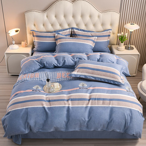 Wholesale Custom 4 Pcs Bed Sheet <strong>Duvet</strong> Cover 100% Cotton Bedding Set <strong>King</strong> Size Queen Size Full Sheets Sets <strong>Super</strong> Soft Luxury - Product Image 2