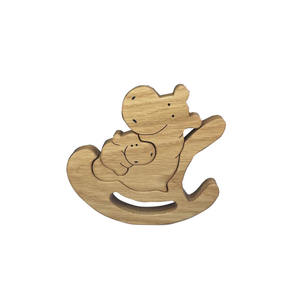 Caballo de mamá personalizado de madera <span class=keywords><strong>y</strong></span> caballo de bebé en una <span class=keywords><strong>mecedora</strong></span> familia juguete de equilibrio de caballo esperando regalo de mamá - Product Image 5