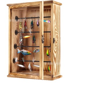 Wooden Bait Storage Box 5 Layers Flip Top <b>Desk</b> <b>Wall</b> Mount Fishing Tackle Organizer - Product Image 3