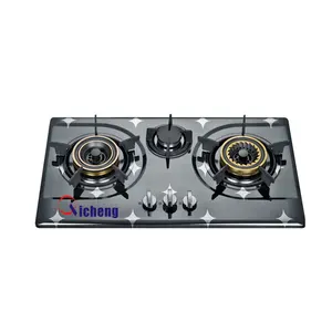 Kitchen Appliance Tempered Glass Built In Gas Stove Price With 3 Burner