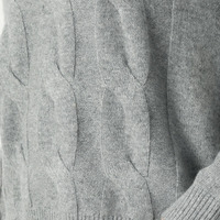 Pull en laine pour femme, tricot torsadé, élégant, gris chiné, col rond, style minimaliste, luxe discret