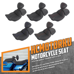 <span class=keywords><strong>Asiento</strong></span> Doble para Motocicleta con <span class=keywords><strong>Respaldo</strong></span> para Harley Touring Road King Street Glide 2023.5-2025, <span class=keywords><strong>Asiento</strong></span> Acolchado para <span class=keywords><strong>Conductor</strong></span> y Pasajero - Product Image 2