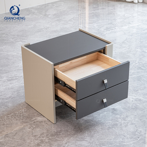 Ensemble <span class=keywords><strong>de</strong></span> 2 tables <span class=keywords><strong>de</strong></span> <span class=keywords><strong>chevet</strong></span> italiennes minimalistes incurvées <span class=keywords><strong>de</strong></span> 30cm Nouveau mobilier élégant pour hôtel <span class=keywords><strong>Table</strong></span> <span class=keywords><strong>de</strong></span> chambre à coucher avec intérieur à tiroirs - Product Image 2