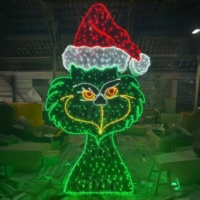 Decoración Luminosa LED con Motivo de Grinch para Exteriores, Personalizable en 2D y 3D, Luces Navideñas para Jardín y Exhibiciones Festivas