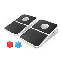 Ensemble de jeu de cornhole portable pour adultes avec 8 sacs, en aluminium léger, pour jeux de plein air et plage