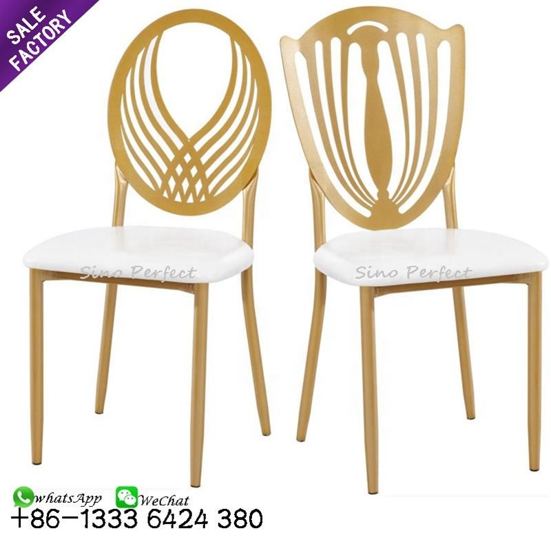 Gold Metal Stacking Banquet Chair – Commercial Dining & Event Chair for Hotels and Weddings