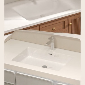 Bathroom cabinet light luxury slate ceramic integrated basin washbasin small apartment washbasin cabinet combination - Product Image 6