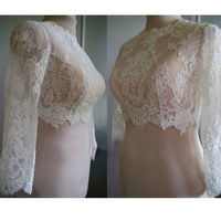 Nouvelle veste boléro en dentelle 2025 pour mariées, manches longues détachables avec broderie, accessoire de mariage