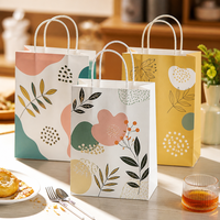 Sac en papier kraft recyclable pour emporter, sac de transport alimentaire, sac de courses, fourniture d'usine OEM ODM pour la personnalisation des cafés