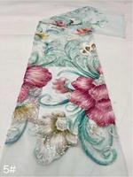 Tissu en Tulle 100% Polyester Écologique pour Robe Française Femme, Motif Floral, Décoration à Paillettes, Min. Commander 5 Yards