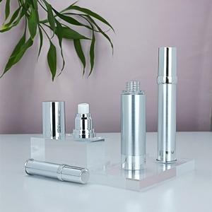 Luxury 5ML 10Ml 15ML 20Ml 30Ml Silver Airless <b>Pump</b> Lotion <b>Bottle</b> Cosmetic Plastic Airless <b>Bottle</b> for Serum - Product Image 4