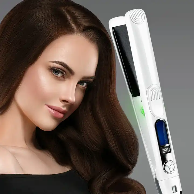 Hair Straightener Curler Titanium Flat Iron LED Display Multi-Temperature Electric Straightening and Curling Iron