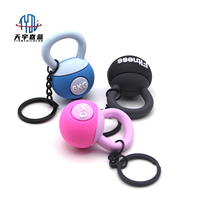 Tianyu doux Fitness porte-clés 3D Mini noir Kettlebell porte-clés PVC 3D dessin animé porte-clés en gros porte-clés en caoutchouc