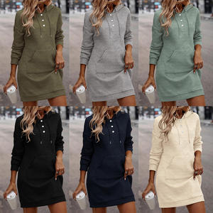 Sudaderas con capucha de estilo largo y cuello abotonado de algodón 100% de peso pesado para mujer de tela con textura de logotipo personalizado, sudaderas con capucha de gran tamaño para mujer - Product Image 5