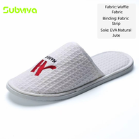 Chaussons de mariage confortables en polaire corail, pantoufles jetables en tissu gaufré pour hôtel, spa, complexe hôtelier, chambre d'hôtes