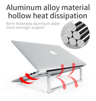 Nouveau support d'ordinateur portable pliable en alliage d'aluminium léger, support réglable portable pour ordinateur portable de 12 à 17 pouces