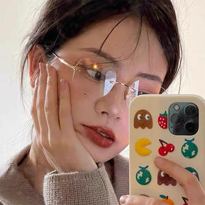 Qianai - Monturas de Gafas Cuadradas Sin Aro, Lentes con Filtro de Luz Azul, Unisex T1 7433 - Product Image 2