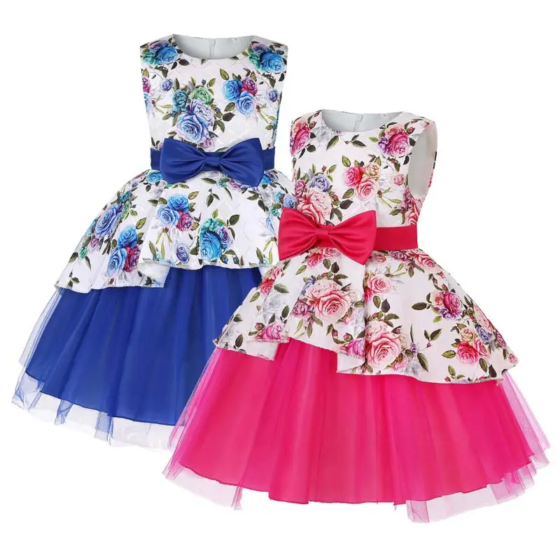 Maxivestido de fiesta para niña de 8 años, sin mangas, de encaje, tul, flor, DGLG-010 de cumpleaños