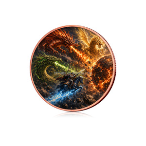 Lot <span class=keywords><strong>de</strong></span> 2 pièces <span class=keywords><strong>de</strong></span> monnaie en cuivre fin .999 <span class=keywords><strong>de</strong></span> 1 oz, motif Dragons Élémentaires <span class=keywords><strong>Guerre</strong></span>, pièces <span class=keywords><strong>de</strong></span> monnaie en cuivre imprimées en couleur, pour cadeau - Product Image 3