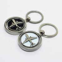 Schlüsselanhänger aus Metall mit individuellem Flugzeug-Design, luxuriöse Anhänger mit individuellem Logo, rotierende 3D-Sublimation, Werbe-Flugzeug-Schlüsselanhänger