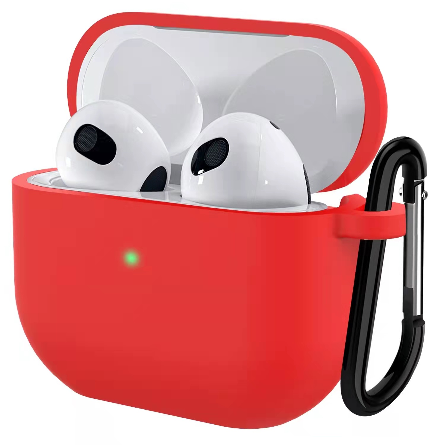 Совместим с AirPods 3, чехол, силиконовый защитный чехол для Airpods 3-го поколения, чехол для зарядки (виден передний светодиод)