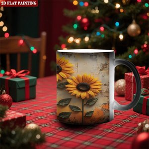 Matte Frosted Black <b>Ceramic</b> Mug 11oz Heat Changing Color Magic <b>Cup</b> For Promotional Gift - Product Image 2
