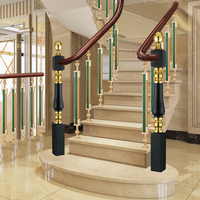 2024 garde-corps d'escalier en fer moderne de luxe haut de gamme garde-corps en aluminium pour revêtement de sol de maison duplex rotatif conçu