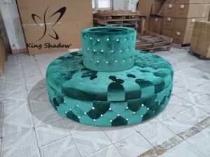 Divano rotondo di lusso <span class=keywords><strong>verde</strong></span> per salone di bellezza Hotel in attesa sedia Area di attesa mobili - Product Image 2