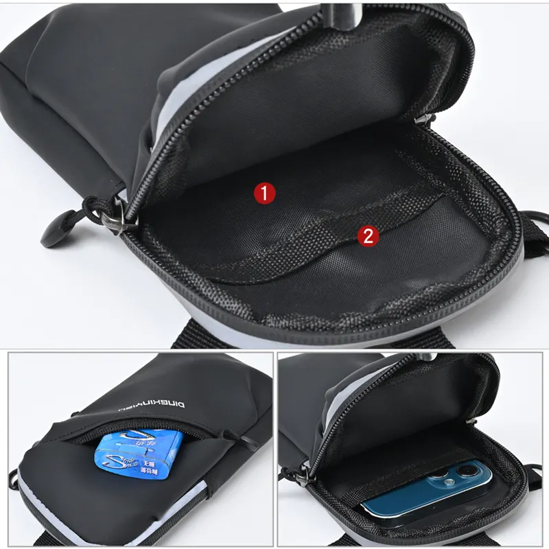 Men Bags New Design Multifunction Phone Bag Mini Cross Body Messenger Arm Bag Waist Bag With Buckle For Man