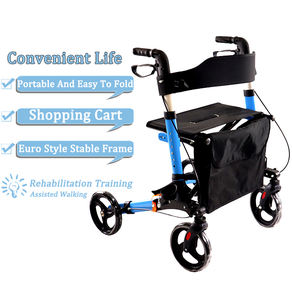 הליכון מתקפל קל משקל מאלומיניום למבוגרים וקשישים עם מושב - Product Image 2