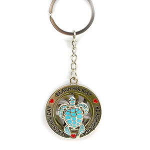 Logotipo personalizado Aleación de zinc Metal Mapa Forma Llavero Tortuga Chipre Recuerdo Llavero - Product Image 1