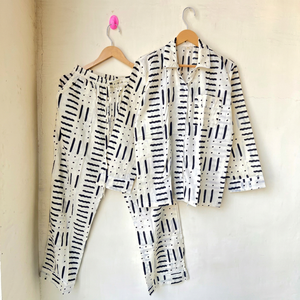 Conjunto de Pijama de Algodón Estampado para Mujer, Manga Larga, Ropa de Dormir, Ropa de Casa, Verano, Otoño, Primavera, Ecológico - Product Image 1
